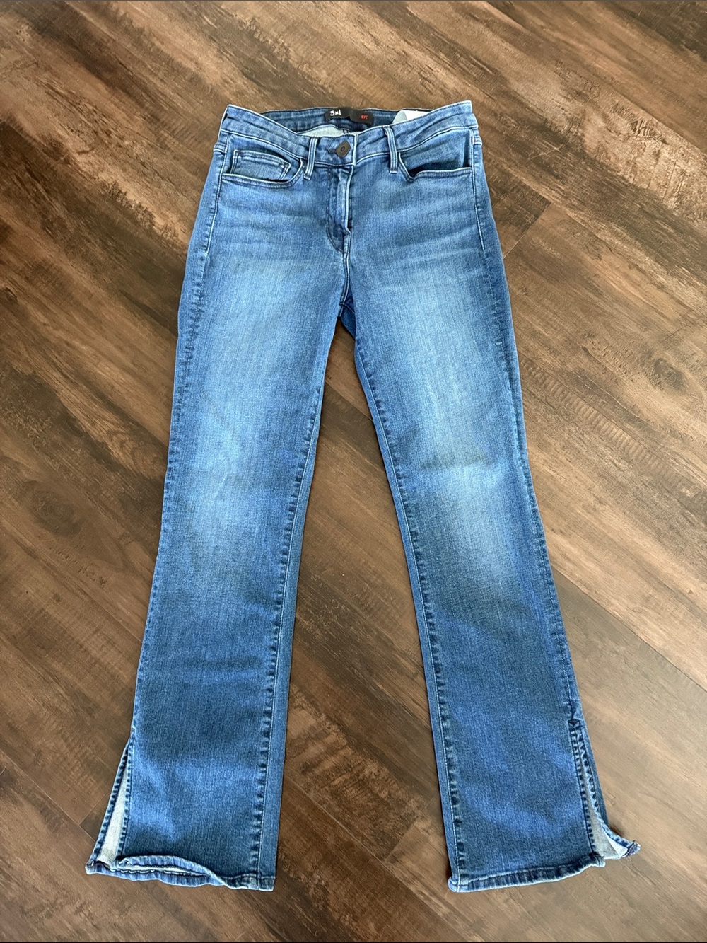 3x1 Blue Flared Jeans with Side Slits